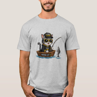 Fischender Katzen-Fischliebhaber Süße Katze Fische T-Shirt