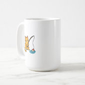 Fischender Katzenbecher Kaffeetasse (Vorderseite Links)