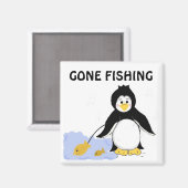 Fischender Pinguin Magnet (Vorderseite/Rückseite)