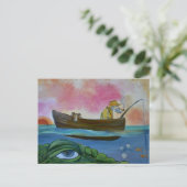 Fischender Seemonster  Postkarte (Stehend Vorderseite)