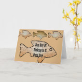 Fischengeburtstag, 4 Fische auf Front Karte (Gelbe Blume)