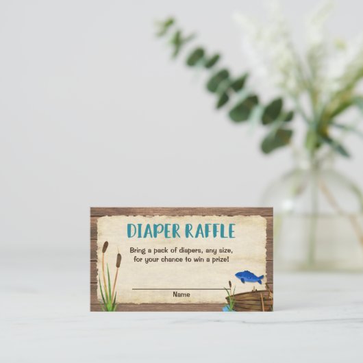 Fischenjungen-Babypartywindel Rafflekarten Begleitkarte (Stehend Vorderseite)