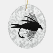 Fischenköder der schwarzen Fliege Keramikornament (Links)