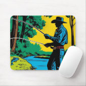 Fischer am Flussufer Mousepad (Mit Mouse)