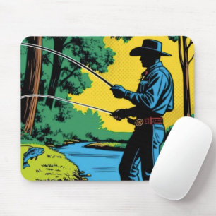 Fischer am Flussufer  Mousepad