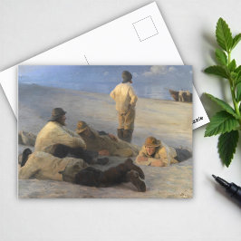 Fischer am Skagen Beach, P.S. Krøyer, Art Postkarte