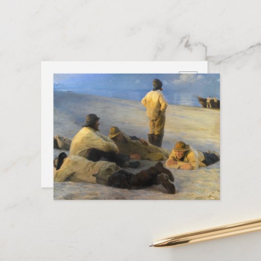 Fischer am Skagen Beach von Peder Severin Kroyer Postkarte (Vorderseite/Rückseite Beispiel)