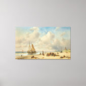 Fischer am Strand Leinwanddruck (Vorderseite)