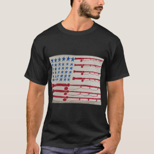 Fischer Amerikanische Flagge Fischerboot T-Shirt