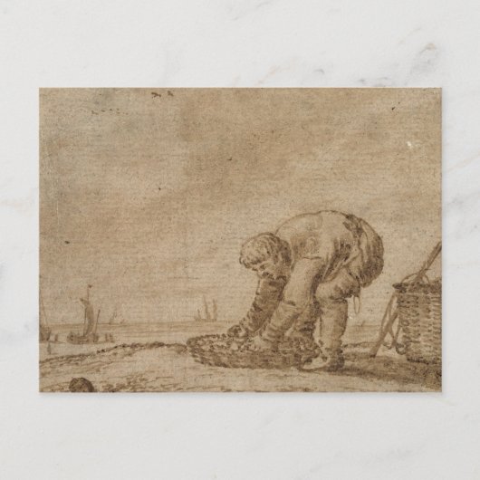Fischer an der Meeresküste, 1623 Postkarte (Vorderseite)