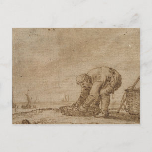Fischer an der Meeresküste, 1623 Postkarte