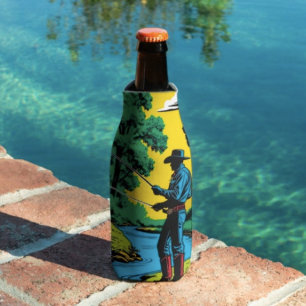 Fischer an der Riverbank Flaschenkühler