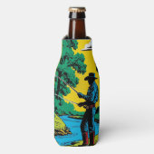 Fischer an der Riverbank Flaschenkühler (Flaschenvorderseite)