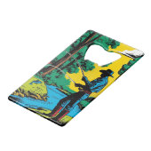 Fischer an der Riverbank Geldbeutel Flaschenöffner (Vorderseite Schrägansicht)