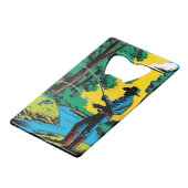 Fischer an der Riverbank Geldbeutel Flaschenöffner (Rückseite Schrägansicht)