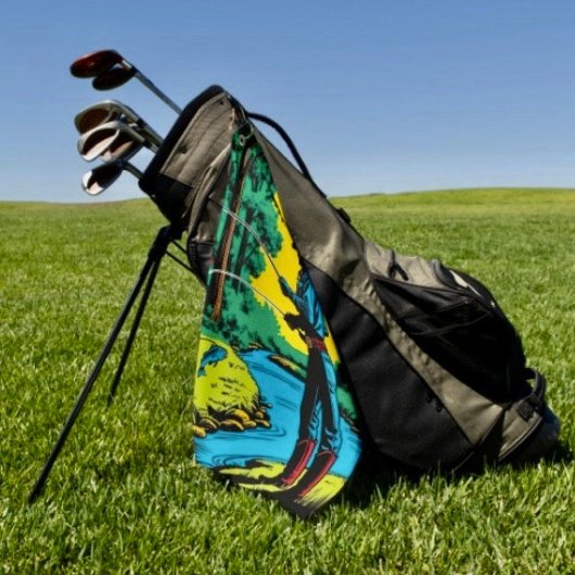 Fischer an der Riverbank Golfhandtuch