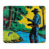 Fischer an der Riverbank Schneidebrett (Vorderseite)
