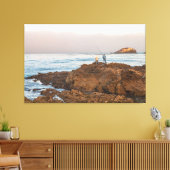 Fischer an der Rocky Shoreline bei Sunrise Leinwanddruck (Insitu (Wohnzimmer))