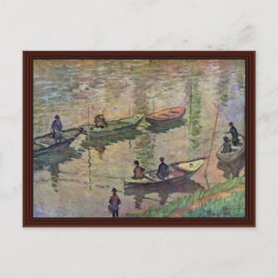 Fischer an der Seine in Poissy von Claude Monet Postkarte