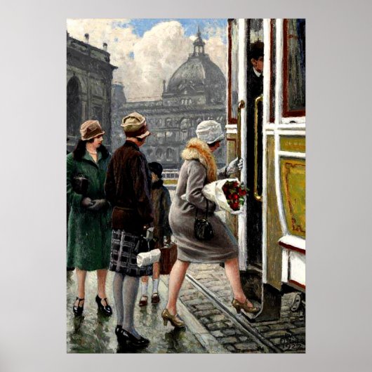 Fischer - An der Straßenbahnhaltestelle Poster (Vorne)