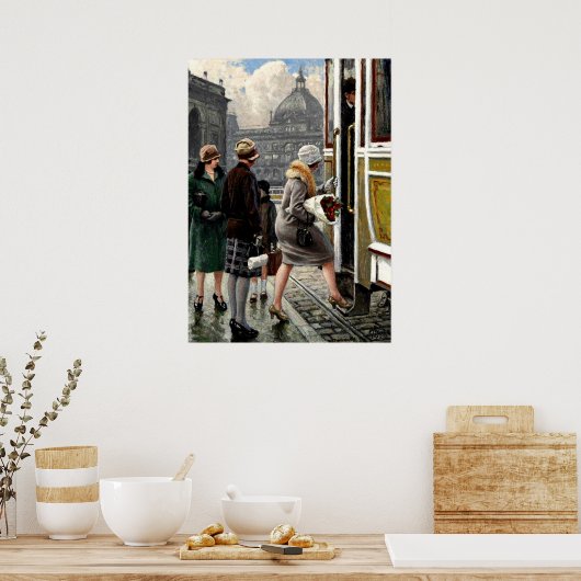 Fischer - An der Straßenbahnhaltestelle Poster (Küche)