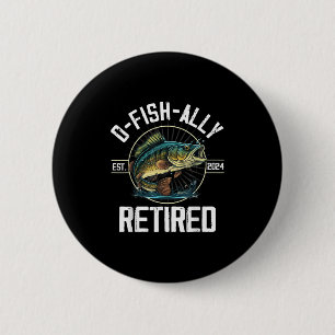 Fischer-Angler-Rentengeschenk O-fish-ally im Ruhes Button