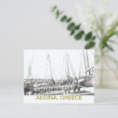 FISCHER AUF DEM BOOT MIT JARS~AEGINA, GRIECHENLAND POSTKARTE (Stehend Vorderseite)