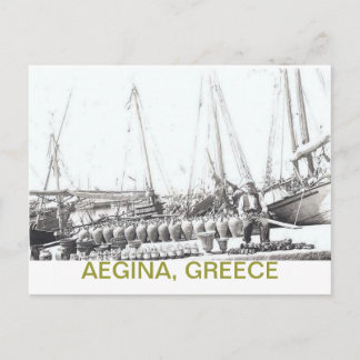 FISCHER AUF DEM BOOT MIT JARS~AEGINA, GRIECHENLAND POSTKARTE