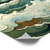 Fischer auf Schiffen im Stormy Sea Van Gogh-Stil Poster (Ecke)