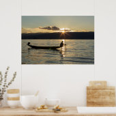 Fischer bei Sonnenuntergang Poster (Küche)