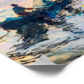 Fischer bei Sunset Impressionist Coastace Poster (Ecke)