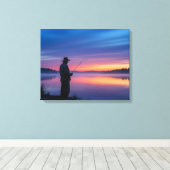 Fischer bei Sunset Leinwanddruck (Insitu (Holzboden))