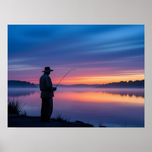Fischer bei Sunset Poster (Vorne)