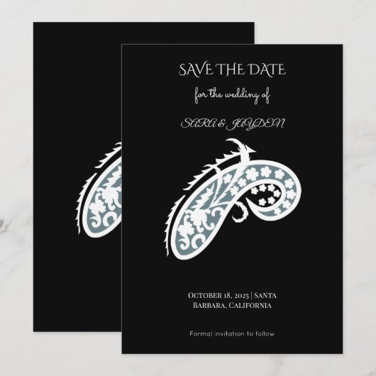Fischer Blumenlogo – Dekorativer Angelköder Ar Save The Date (Vorne/Hinten)