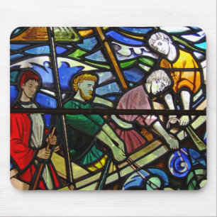 Fischer-Buntglas-Fenster Mousepad