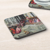 Fischer, der dem Doge von Venedig den Ring gibt Getränkeuntersetzer (Linke Seite)