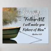 Fischer der Men Scripture, Matthew 4:19 Bible Vers Poster (Vorne)