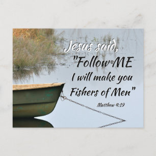 Fischer der Men Scripture Postcard Postkarte