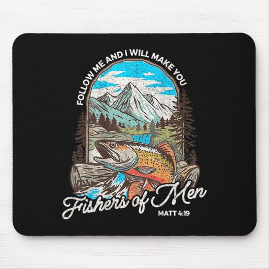Fischer der Menschen Matthäus 4-19 Bibel Christlic Mousepad (Vorne)