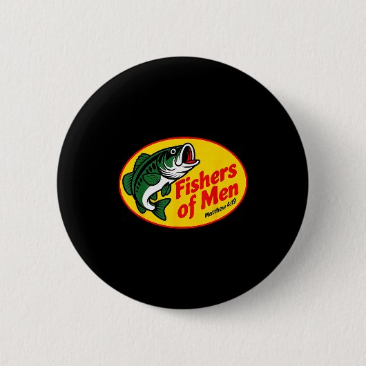 Fischer der Menschen Matthäus 4_19 Christliche Fis Button (Vorderseite)