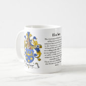 Fischer (deutsches) Familien-Wappen Tasse (Vorderseite Links)