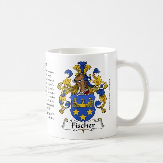 Fischer (deutsches) Familien-Wappen Tasse (Rechts)