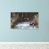 Fischer, die an der Commonwealth-Creek fischen Leinwanddruck (Insitu (Holzboden))