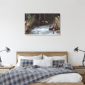 Fischer, die an der Commonwealth-Creek fischen Leinwanddruck (Insitu (Schlafzimmer))
