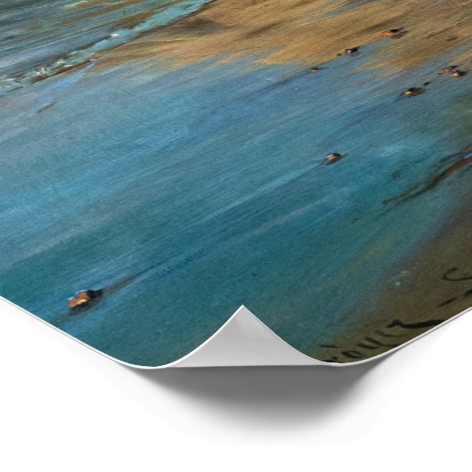 Fischer, die ein Netz an der Nordküste Skagens abw Poster (Ecke)