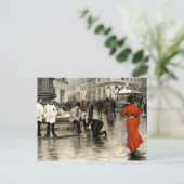 Fischer - Die Frau in Rot Postkarte (Stehend Vorderseite)