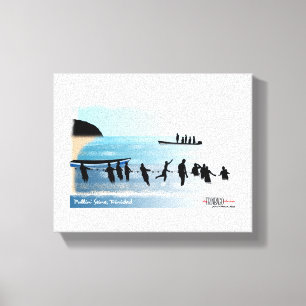 Fischer, die Wadenfänger ziehen Leinwanddruck