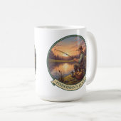 Fischer entspannt Geschenktasse Kaffeetasse (VorderseiteRechts)
