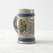 Fischer Familienwappen Stein Bierglas (Vorderseite Links)