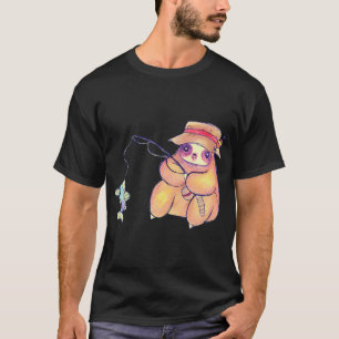 Fischer Faultier Zeichnung T-Shirt
